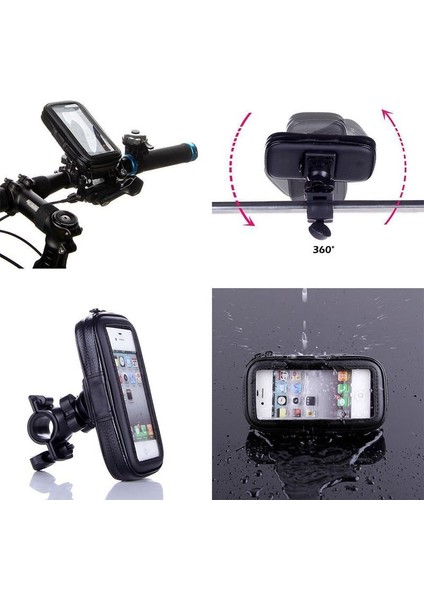 L Boyutu Bisiklet Motosiklet Telefon Tutucu Su Geçirmez Bisiklet Telefon Kılıfı Çanta iPhone x 11 Açık Sürme Mobil Standı Desteği Scooter Kapak (Yurt Dışından) modelleri