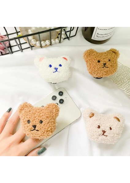 Kahverengi Köpek Kore 3D Kawaii Tüylü Ayı Telefon Tutucu Kavrama Tok Peluş Oyuncak Köpek Braketi iPhone 11 12 13 Pro Sevimli Akıllı Telefon Tutucu Griptok (Yurt Dışından) fiyatları