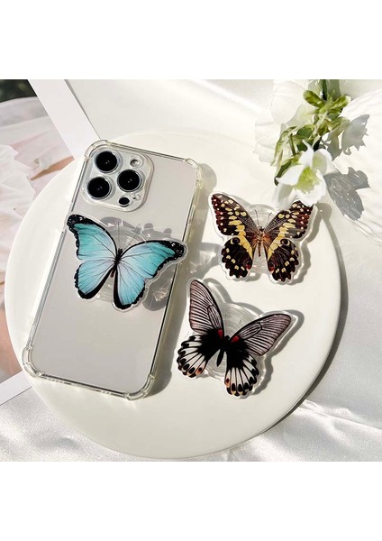 Xhd-06 Soket Katlanır Kavrama Tok Biyonik Kelebek Telefon Tutucu 3D Etkisi Şeffaf Saplı Böcek Telefon Standı (Yurt Dışından) modelleri