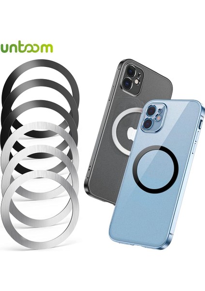 1 Adet-Gümüş Untoom Manyetik Plaka Yüzük Magsafe Için Evrensel Metal Etiket Kablosuz Şarj Kağıdı Araç Telefonu Tutucu Plaka iPhone 13 12 11 (Yurt Dışından) fiyatları