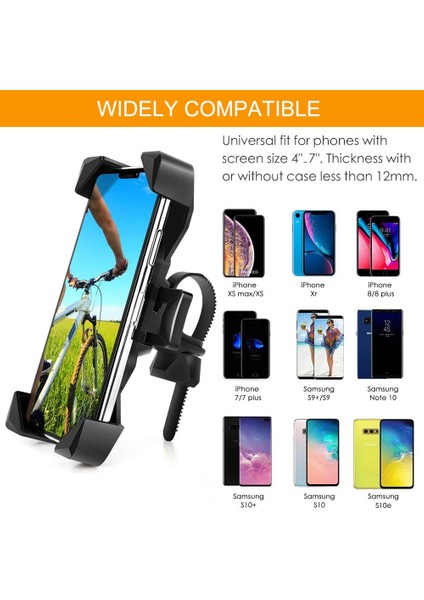 Siyah Bisiklet Telefon Tutucu iPhone Samsung Xiaomi Için Bisiklet Cep Cep Telefonu Tutucu Motosiklet Gidon Telefon Tutucu Standı Gps Braketi (Yurt Dışından) fırsatları