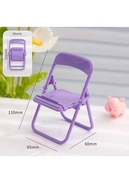 Renk 2 Taşınabilir Mini Cep Telefonu Standı Masaüstü Sandalye Standı 4 Renk Ayarlanabilir Macaron Renk Standı Katlanabilir Arka Dekorasyon Dekorasyon (Yurt Dışından)