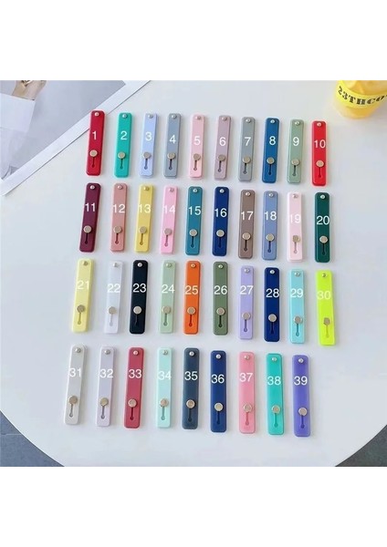24 Silikon Bileklik Parmak Yüzük Kavrama Cep Telefon Tutucu Standı Itme Çekme Etiket Yapıştırın Evrensel El Bandı Telefon Tutucu Braketi (Yurt Dışından) fırsatları