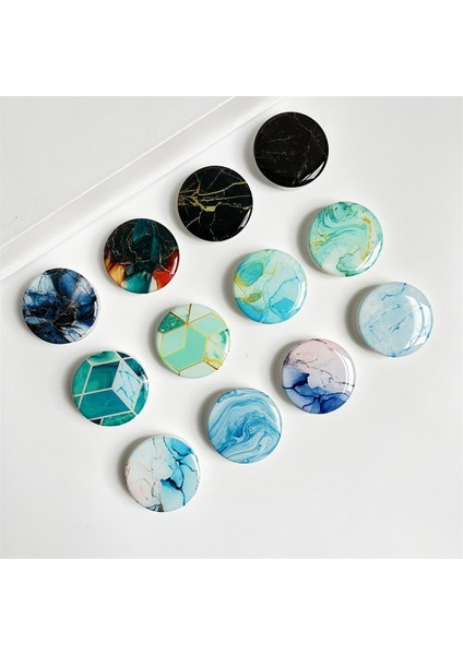 E7 Parlak Mermer Doku Streç Kavrama Tok Telefon Tutucu iPhone 11 13 Için Katlanabilir Soket Parmak Yüzük Xiaomi Desteği (Yurt Dışından) modelleri