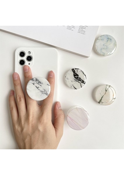 E7 Parlak Mermer Doku Streç Kavrama Tok Telefon Tutucu iPhone 11 13 Için Katlanabilir Soket Parmak Yüzük Xiaomi Desteği (Yurt Dışından) fırsatları