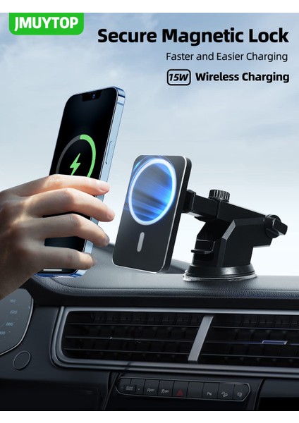 Paket 2 Jmuytop Manyetik Araç Telefonu Tutucu 15W Kablosuz Araba Şarjı Şarj Cihazı Istikrarlı Hava Firar Pano Desteği iPhone 12 13 14 Serisi (Yurt Dışından) fiyatları