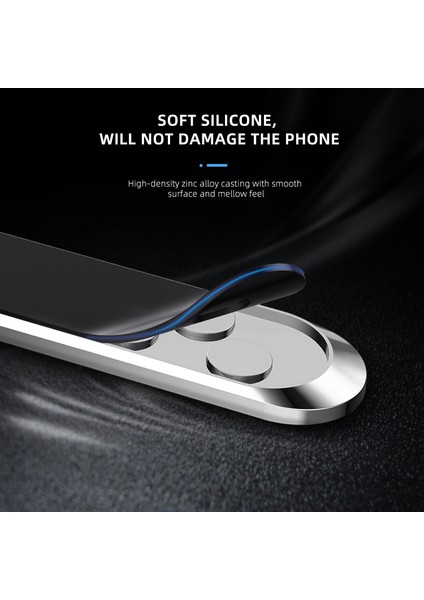 Gümüş Yeni Manyetik Araç Telefonu Tutucu Mini Şerit Macun Standı iPhone 13 Pro Huawei Xiaomi Duvar Mıknatıs Gps Araç Desteği Araç Tutucu (Yurt Dışından) fırsatları