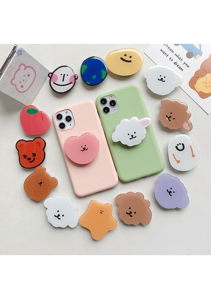 M17 Güzel Parlak Hayvan Karikatür Genişletilebilir Telefon Griptok Tutucu Kavrama Parmak Yüzük Desteği Katlanabilir Telefon Soket Tutucu (Yurt Dışından) indirimleri