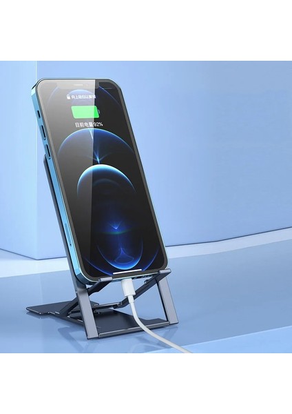 Gri Evrensel Masaüstü Cep Telefonu Tutucu IPhone Xiaomi Için Standı Ayarlanabilir Katlanabilir Masa Cep Telefonu Masası Standı Tutucu (Yurt Dışından)