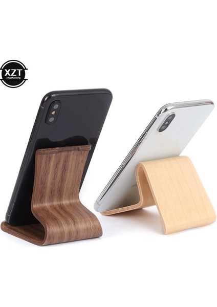 Ceviz Masaüstü Tablet Tutucu Masa Hücresi Destek Masası Evrensel Cep Telefonu Tutucu Ahşap Ceviz Huş iPhone 11 iPad Için Standı (Yurt Dışından)