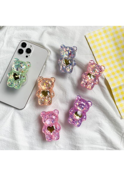 Kırmızı Sevimli Ayı Bebek Telefon Tutucu Cep Telefonu Parmak Braketi Katlanabilir Geri Çekilebilir Telefon Griptok Destek Braketi Telefon Parmak Tutucu (Yurt Dışından) modelleri