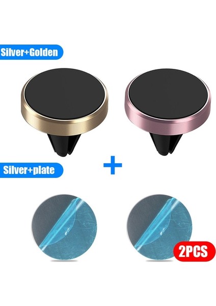 1 Altın 1 Gül Altın 2 Adet Evrensel Manyetik Araç Telefonu Tutucu Mobil Hücre Hava Firar Dağı Mıknatıs Gps Arabada Standı iPhone Xiaomi Huawei Samsung Için (Yurt Dışından)