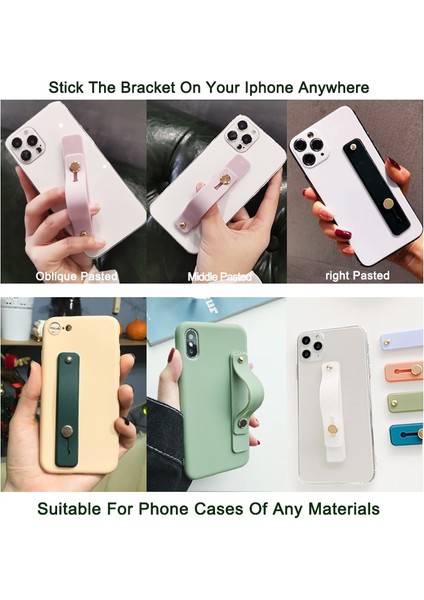 1-Kırmızı Silikon Telefon Tutucu iPhone Için Parmak Yüzük Cep Telefonu Standı Samsung Için Itme Geri Yapıştırılmış Soket Evrensel Bileklik Braketi (Yurt Dışından) fiyatları