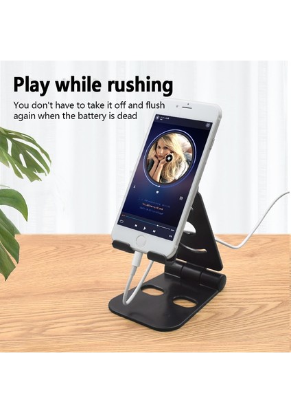 Mavi Katlanabilir Tablet Cep Telefonu Masaüstü Telefon Ipad Samsung Xiaomi Için Standı Masa Tutucu Ayarlanabilir Masa Braketi Akıllı Telefon Standı (Yurt Dışından)