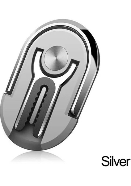 B-Gümüş Manyetik Rotabl Cep Telefonu Tutucu iPhone Samsung Için Standı Araba Metal Parmak Yüzük Telefon Standı Braketi Araç Telefonu Tutucu Braketi (Yurt Dışından)