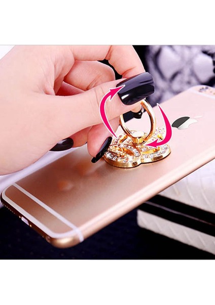 Stil 4 Elmas Kelebek Metal Cep Telefonu Parmak Yüzük Akıllı Telefon Standı Soket Tutucu iPhone Samsung Huawei Için Araba Standı (Yurt Dışından) indirimleri