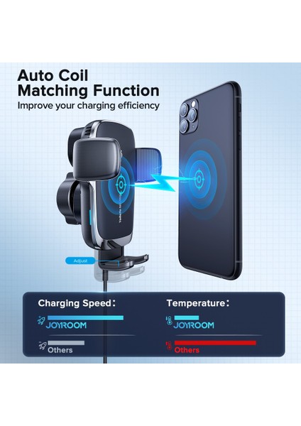 CD Versiyonu Joyroom 15 W Qi Araç Telefonu Tutucu Kablosuz Araç Şarj Cihazı Otomatik Hizalama Araç Montaj CD Hava Firar Dağı Araç Şarj Cihazı Evrensel (Yurt Dışından) indirimleri