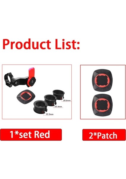 1 Kırmızı Set 2 Redpatch Telefon Braketi Mtb Bisiklet Scooter Için Motosiklet Navigasyon Bisiklet Tutucu Xiaomi iPhone Için 360° Döndürülebilir Güvenlik Kilidi Braketi (Yurt Dışından)