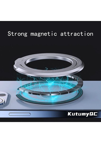 Stil 1 Gümüş Manyetik Kutumyqc Cep Telefonu Zil Tutucu iPhone 12 13 14 Serisi ile Uyumlu Magsafe Çıkarılabilir Cep Telefonu Tutma Çubuğu (Yurt Dışından) modelleri