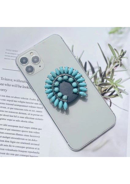 16 Vintage Vurquoise Telefon Standı Popüler Cep Telefonu Parmak Yüzük Kavrama Katlanır Tutucu IPhone Samsung Xiaomi Için Streç Braketi (Yurt Dışından) fırsatları