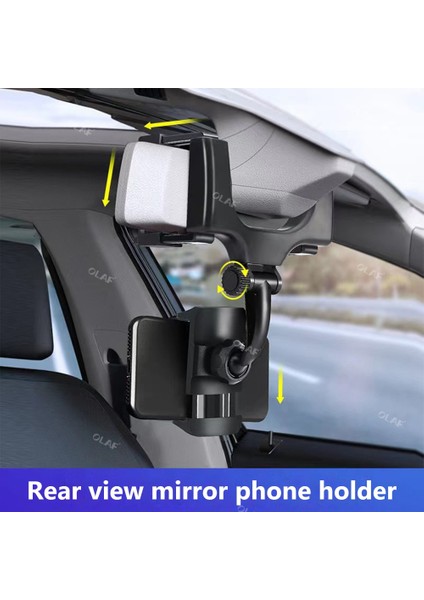 Siyah Olaf Araç Telefonu Tutucu Araç Dikiz Aynası Montaj Standı 360° Cep Telefonu Tutucu Araç Gps Huawei Xiaomi iPhone Için Araç Tutucu (Yurt Dışından) fırsatları