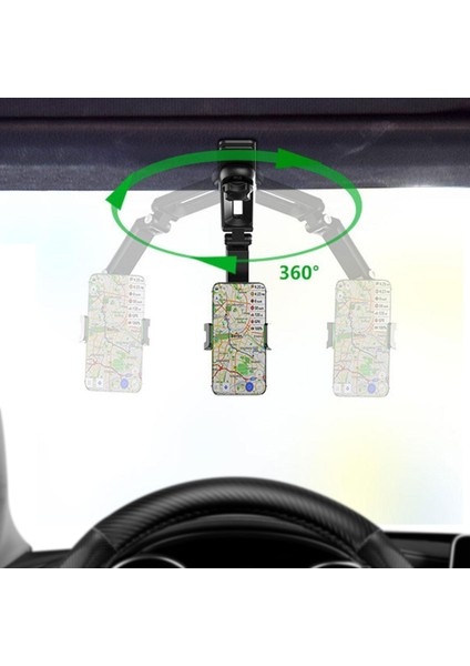 Dikiz Aynası Gri Araç Telefonu Tutucu 360° Dönebilen Destek Cep Telefonu Tutucu Araba Gps Dvr Güneşlik Dikiz Aynası Çok Fonksiyonlu Braket Otomatik (Yurt Dışından) fırsatları