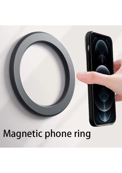 Siyah Manyetik Halka Tutucu iPhone 14 13 12 Mıknatıs Duvar Cep Telefonu Tutucu Manyetik Araç Telefonu Standı (Yurt Dışından) fiyatları