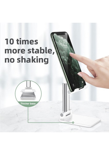 T2 Yeşil Olpay Masaüstü Cep Telefonu Tutucu iPhone iPad Için Standı Ayarlanabilir Tablet Katlanabilir Masa Cep Telefonu Danışma Standı Tutucu Evrensel (Yurt Dışından) modelleri