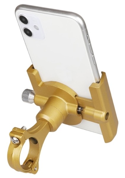 Altın Alüminyum Alaşımlı Bisiklet Telefon Tutucu Motosiklet Bisiklet Gidon Sabitleme Kıskacı iPhone 11 Pro Max Samsung Xiaomi Telefon Gps Braketi (Yurt Dışından)