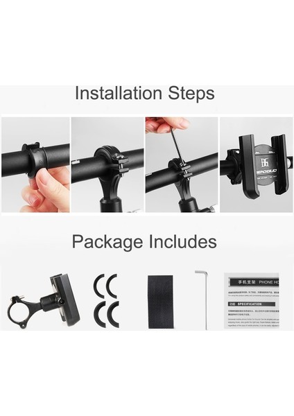 Altın Alüminyum Alaşımlı Bisiklet Telefon Tutucu Motosiklet Bisiklet Gidon Sabitleme Kıskacı iPhone 11 Pro Max Samsung Xiaomi Telefon Gps Braketi (Yurt Dışından) modelleri