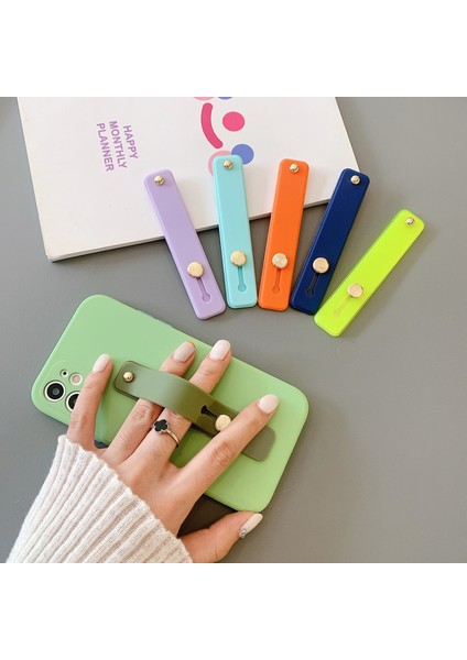 9-Bean Yeşil Evrensel Bilek Bandı Telefon Tutucu iPhone Parmak Kavrama Cep Telefonu Standı Samsung Huawei Için Geri Itin Yapışkanlı Soket Braketi (Yurt Dışından) fırsatları