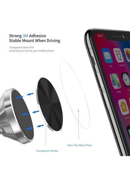 Altın Metal Plaka Etiket Manyetik Araç Telefonu Tutucu Mıknatıs Standı Demir Sac Disk Etiket Manyetik Cep Telefonu Tutucu Dağı (Yurt Dışından) fırsatları