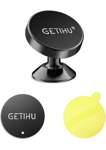 Siyah Getıhu Manyetik Araç Telefonu Tutucu Mıknatıslı Akıllı Telefon Standı Gps Desteği iPhone 12 Mini 11 Pro Max x 6 7 8 Artı Xiaomi 10 Huawei (Yurt Dışından)