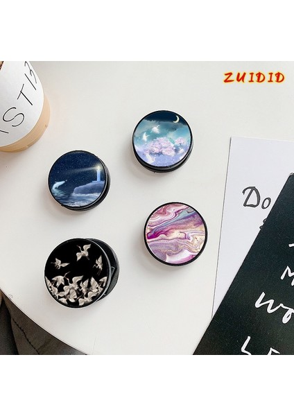 C13 Parlak Popüler Mermer Genişleyen Telefon Standı Kavrama Parmak Yüzük Desteği Anti-Güz Yuvarlak Katlanabilir Cep Telefonu Tutucu Xiaomi Için (Yurt Dışından) modelleri