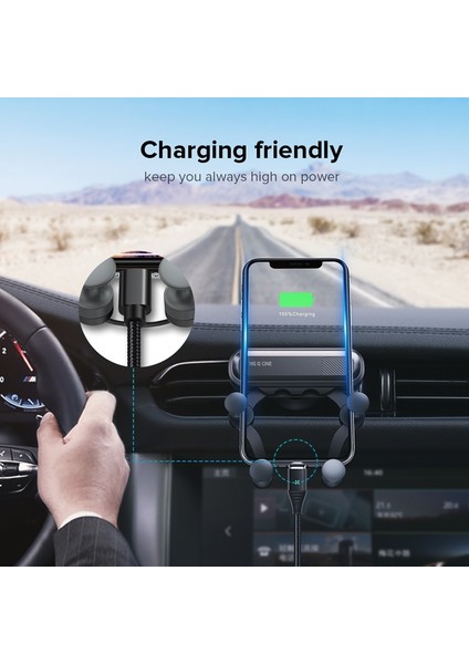 Siyah Tutucu Inıu Yerçekimi Araç Telefonu Tutucu Evrensel Hava Firar Montaj Desteği Gps Standı iPhone 12 11 6 8 7 Xiaomi Redmi Samsung Huawei Lg (Yurt Dışından) fırsatları