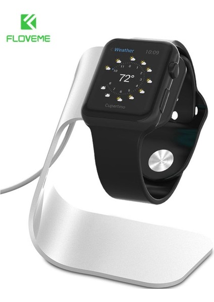Gümüş Floveme Metal Alüminyum Apple Watch Için Şarj Standı Tutucu Braketi Apple I Watch Şarj Cihazı Dock Istasyonu Için Şarj Beşiği Standı (Yurt Dışından)