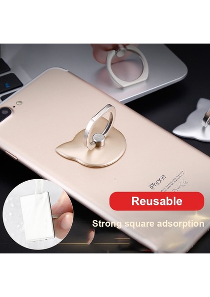 Gül Altın Ryra Kedi Kafa Halka Standı Tutucu Taşınabilir Telefon Standı Halka Toka Hediye Avara Tutucu Kedi Cep Telefonu Halka Toka Aksesuarları (Yurt Dışından) indirimleri