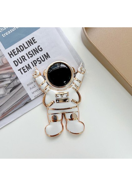 04 Cep Telefonu Tutucu Astronot Elektroliz Tembel Masaüstü Desteği Telefon Astronot Yüzük Üç Boyutlu Çok Fonksiyonlu Stand (Yurt Dışından)
