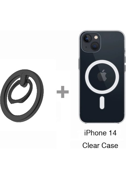 56A-BLK-IP14 iPhone 13 12 Için Manyetik Telefon Zil Tutucu Magsafe Aksesuarları Ayarlanabilir Parmak Yüzük Tutacağı ve Mıknatıs Kılıfla Uyumlu Stand (Yurt Dışından)