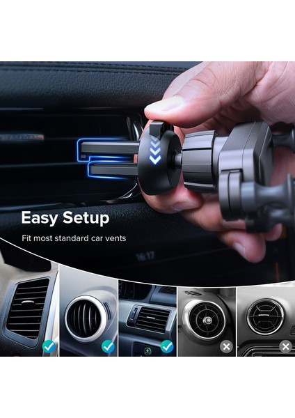 Gümüş Getıhu Yerçekimi Araç Telefonu Tutucu Evrensel Hava Firar Sabitleme Kıskacı Desteği Gps Standı iPhone 12 11 Xiaomi Redmi Huawei Samsung Lg (Yurt Dışından) fırsatları