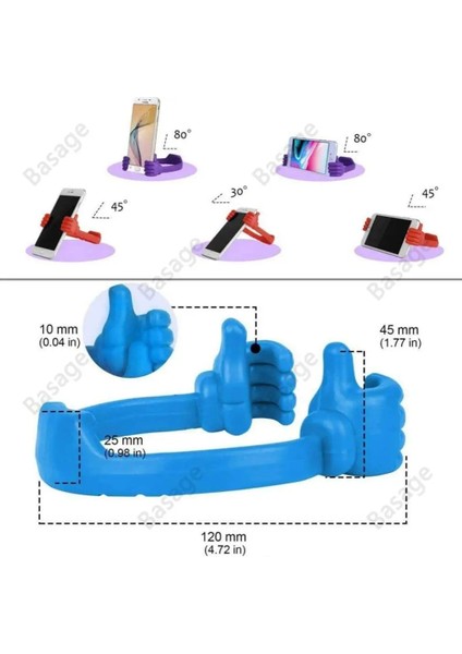 Siyah Başparmak Yukarıya Cep Telefonu Tutucu, Ayarlanabilir Plastik Telefon Standı, iPhone Xiaomi Samsung Için Çok Renkli Taşınabilir Masaüstü Standı (Yurt Dışından) modelleri