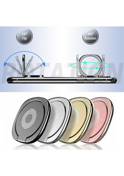 Gümüş Vinger Yüzük Houder 360 Graden Magnetische Mobiele Telefoon Akıllı Telefon Parmak Standhouder Ronde Telefoon Yüzük Araca Montaj Standı (Yurt Dışından) fırsatları