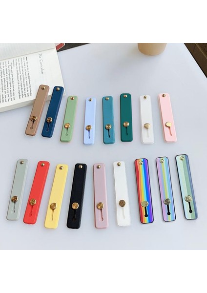 13-Sarı Silikon Telefon Tutucu iPhone Parmak Yüzük Cep Telefonu Standı Samsung Için Geri Itin Yapışmış Soket Evrensel Bileklik Braketi (Yurt Dışından) modelleri