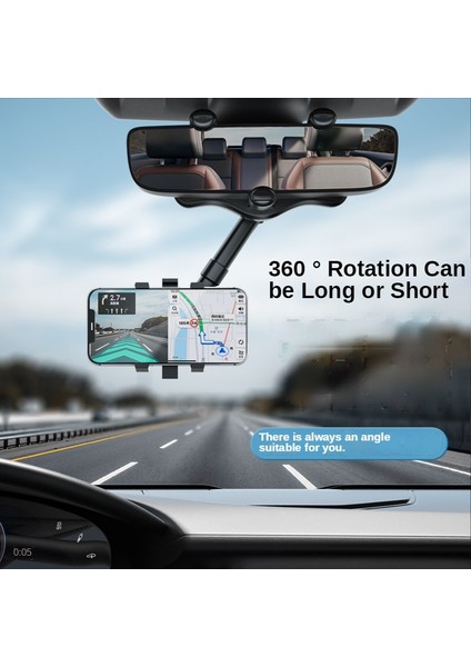 Siyah Olaf Dikiz Aynası Telefon Tutucu Araç Montajlı Telefon Gps Tutucu 360 Rotasyon Yerçekimi Araç Telefonu Tutucu iphone 12 13 Xiaomi (Yurt Dışından) modelleri
