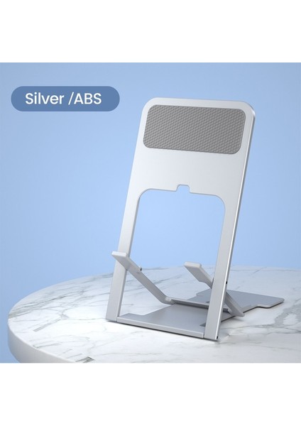 Siliver Katlanabilir Cep Telefonu Masaüstü Telefon iPad iPhone Samsung Için Standı Masa Tutucu Ayarlanabilir Masa Braketi Akıllı Telefon Standı (Yurt Dışından)