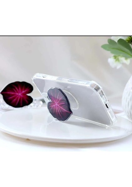 K009 Soket Katlanır Kavrama Tok Pretty Yaprak Akrilik Telefon Tutucu IPHONE13 Evrensel Telefon Braketi Griptok Standı (Yurt Dışından) modelleri