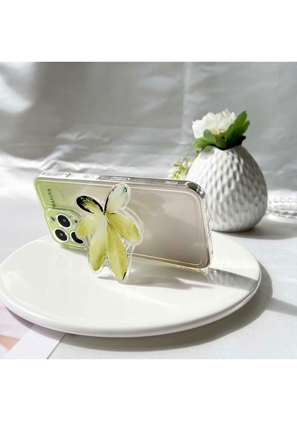 K009 Soket Katlanır Kavrama Tok Pretty Yaprak Akrilik Telefon Tutucu IPHONE13 Evrensel Telefon Braketi Griptok Standı (Yurt Dışından) indirimleri