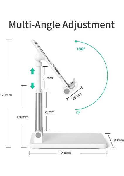 Yükseltme Siyah Yeni Masa Cep Telefonu Tutucu iPhone iPad Xiaomi Için Standı Ayarlanabilir Masaüstü Tablet Tutucu Evrensel Masa Cep Telefonu Standı (Yurt Dışından) modelleri
