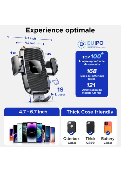 Araba Için Hava Çıkışı Kontrol Paneli Telefon Tutacağı 360° En Geniş Görüş 9 Inç Esnek Uzun Kol, Evrensel Eller Serbest Otomatik Ön Cam Hava Firar Telefon Bağlantısı (Yurt Dışından)