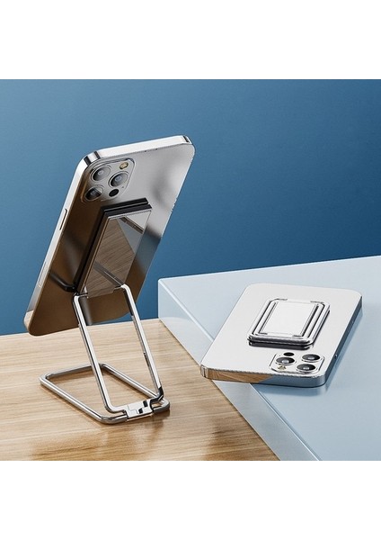 A1 Evrensel Cep Telefonu Standı Tutucu Çinko Alaşım Katlanır Döngü Halka Braketi Ultra-Ince Araba Manyetik Tablet Pc Masaüstü Kavrama Tutucu (Yurt Dışından)